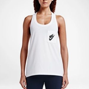Nike Signal Women's Tank Top Patch Pocket White Size XL